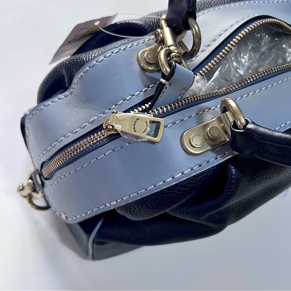 NWT Coach Lane Hues of Blues Colorblock Satchel MSRP$395 SOLD OUT ONLINE - Picture 6 of 16